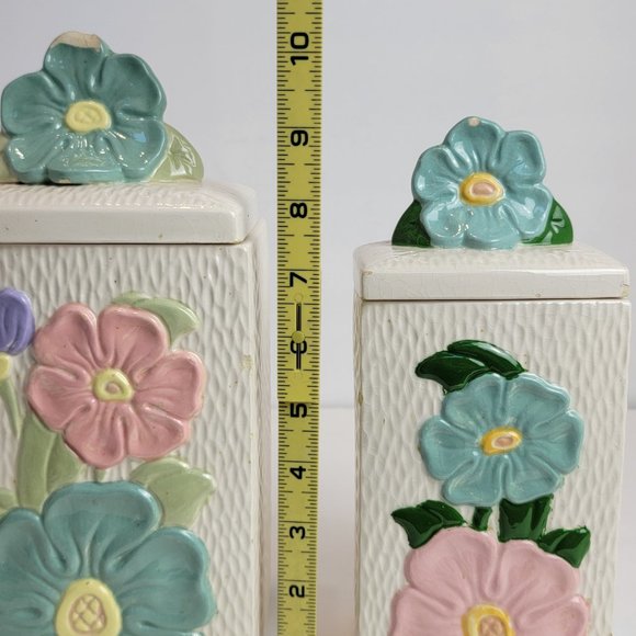 Handmade Floral Containers Ceramic Textured 90's - Picture 12 of 16